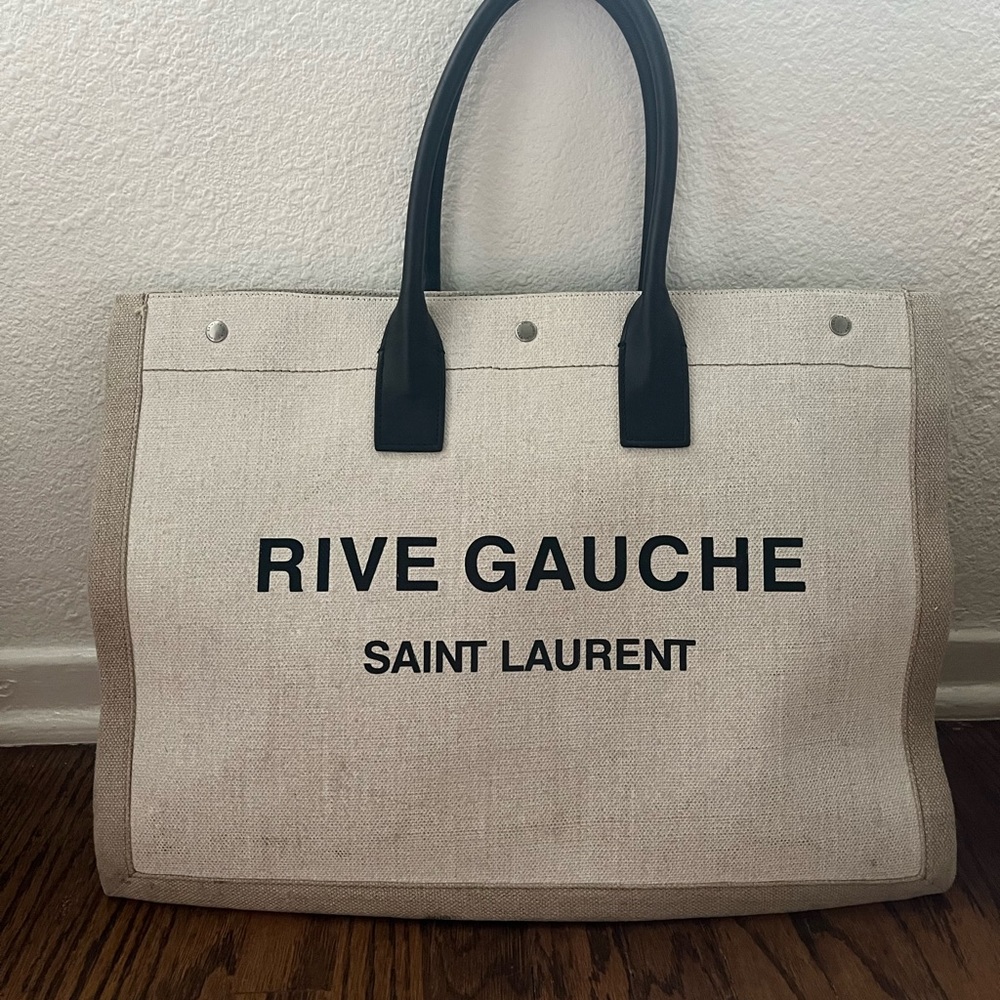 Saint Laurent YSL Linen Tote Bag